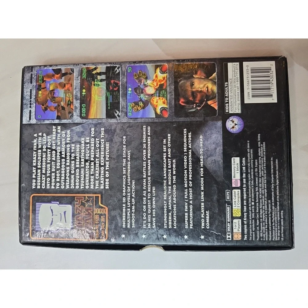 Krazy Ivan Sony PlayStation PS1 1996 Psygnosis Long Box NTSC SCUS-94303 Retro H1